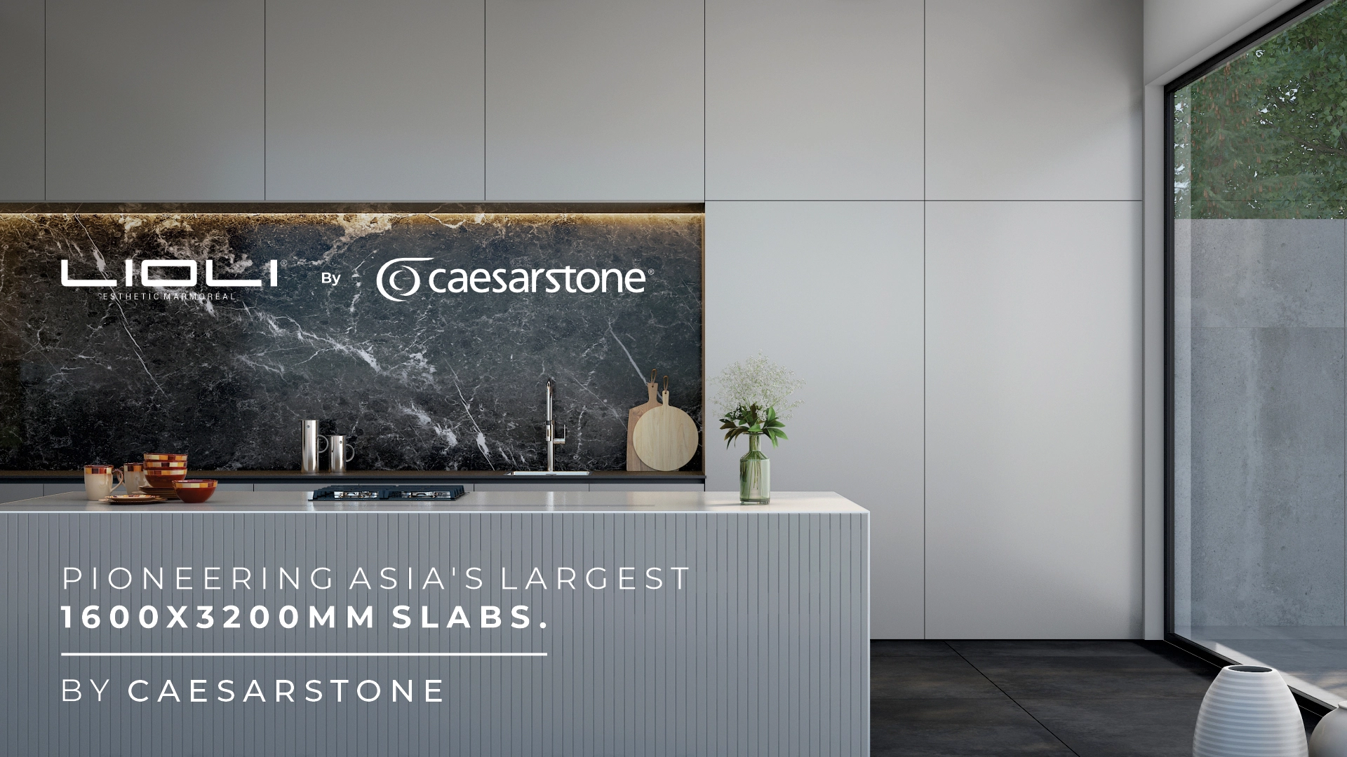 Poineering asia's largest 1600x3200mm slabs. Own By Caesarstone